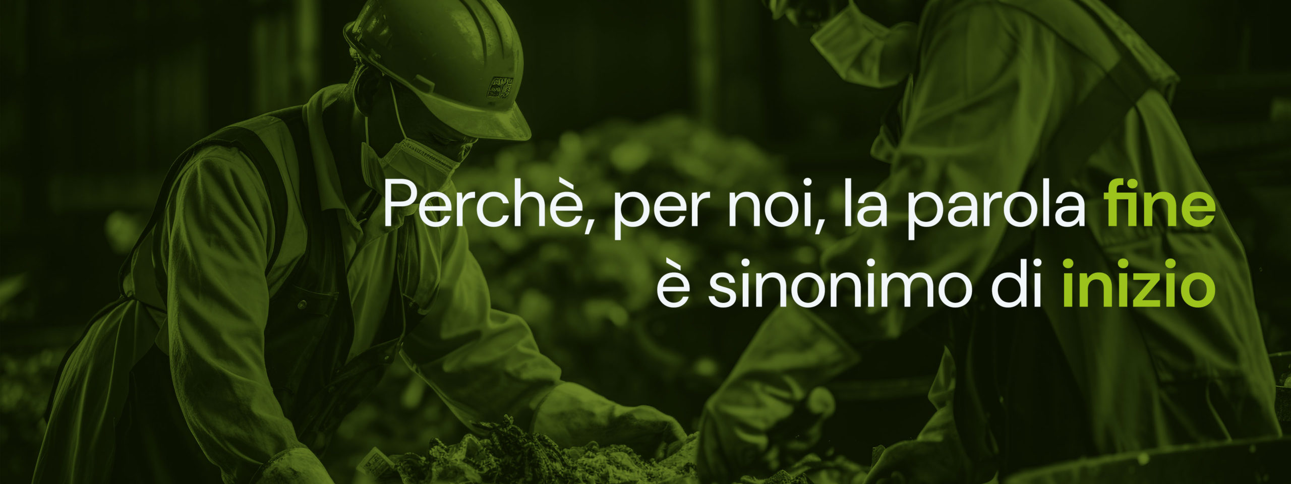 Vibeco S.r.l.: banner con slogan "Per noi la parola fine è sinonimo di inizio"